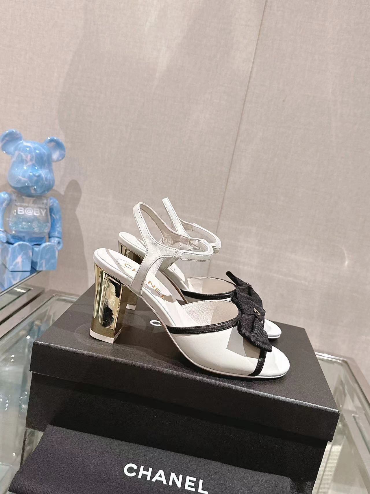 CHANE1 高品質ボウハイヒールサンダル【50%割引+送料無料】