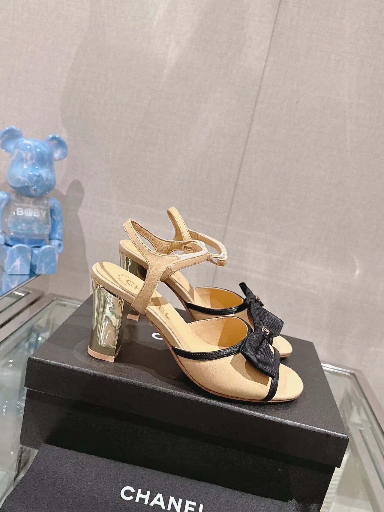 CHANE1 高品質ボウハイヒールサンダル【50%割引+送料無料】