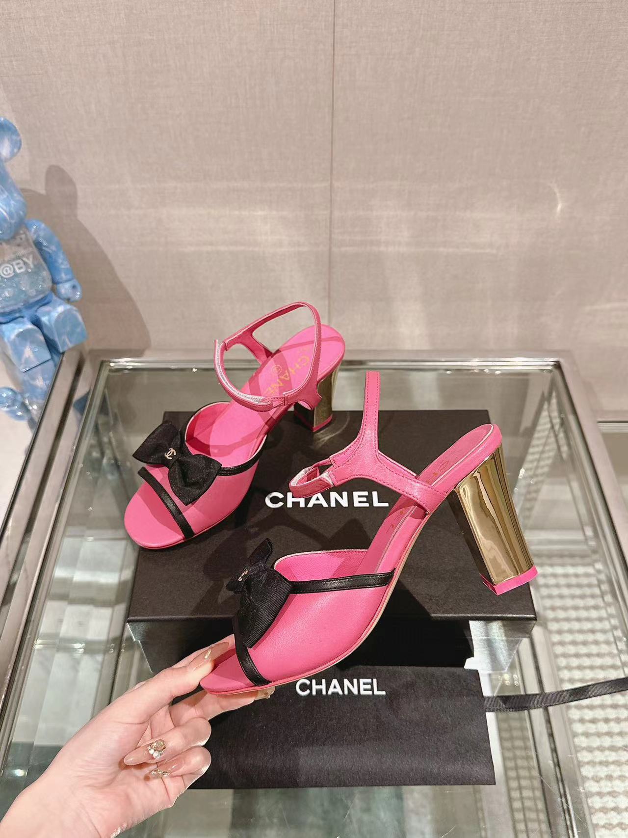 CHANE1 高品質ボウハイヒールサンダル【50%割引+送料無料】