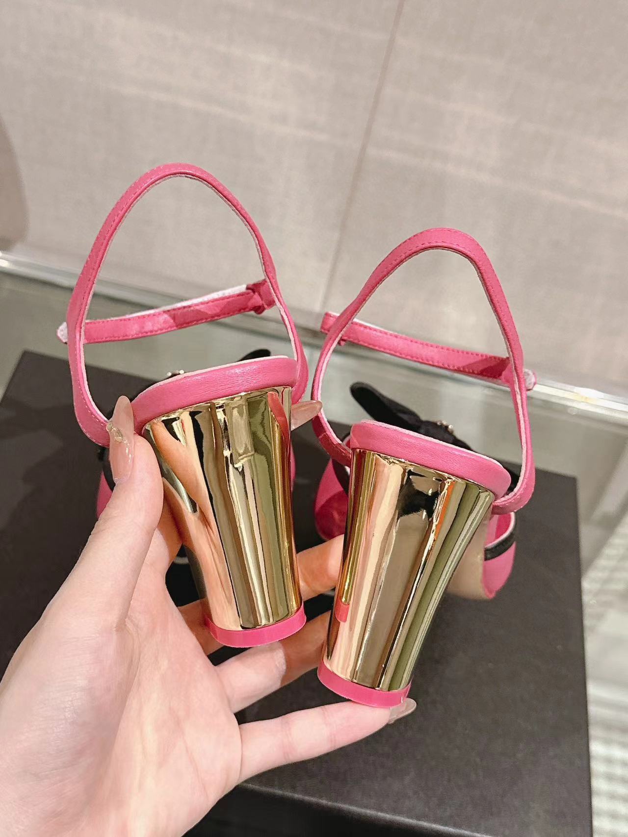 CHANE1 高品質ボウハイヒールサンダル【50%割引+送料無料】