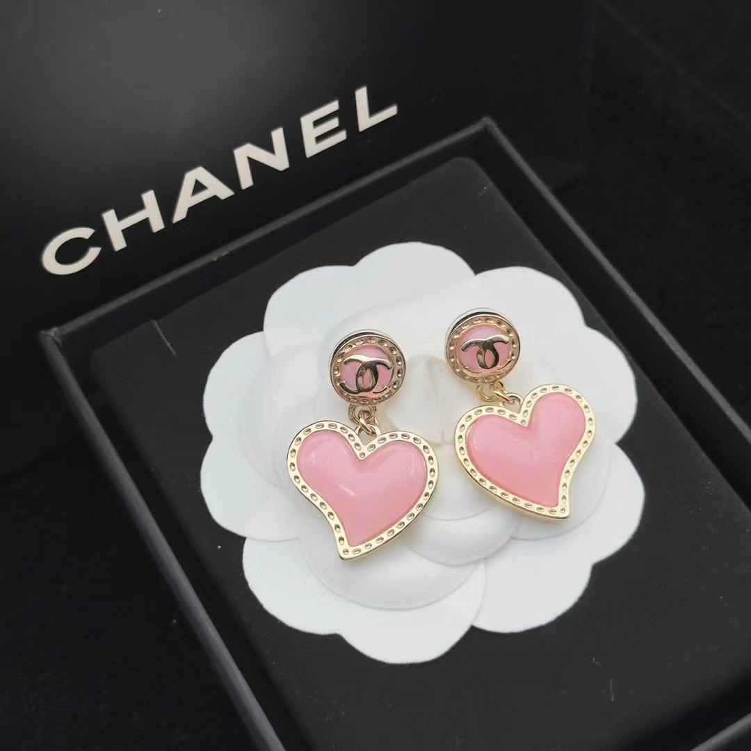CHANE1 ハート ダブルC ピアス【50％割引+送料無料】