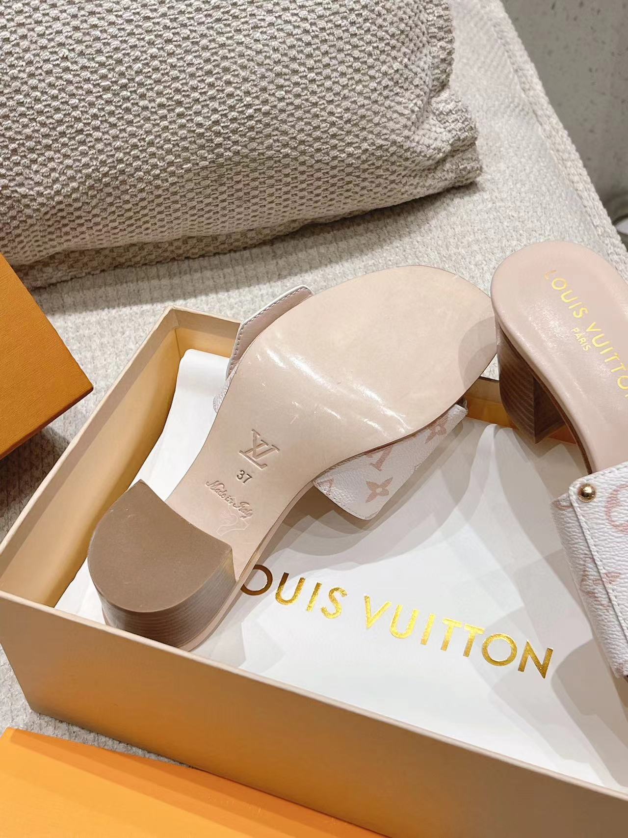 LV高品質四つ葉のクローバーハイヒールスリッパ【50%割引+送料無料】