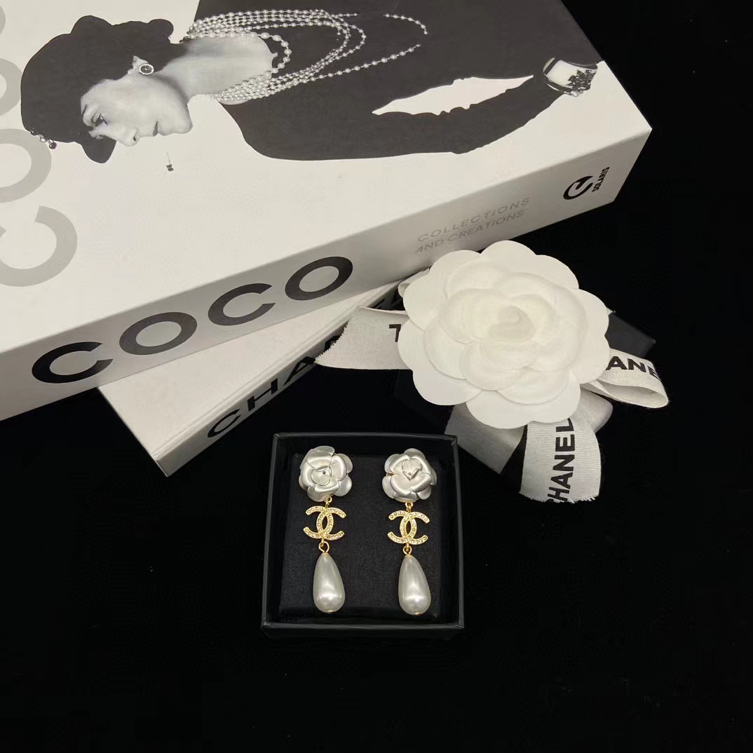 CHANE1 カメリアドロップパールピアス【50％割引+送料無料】