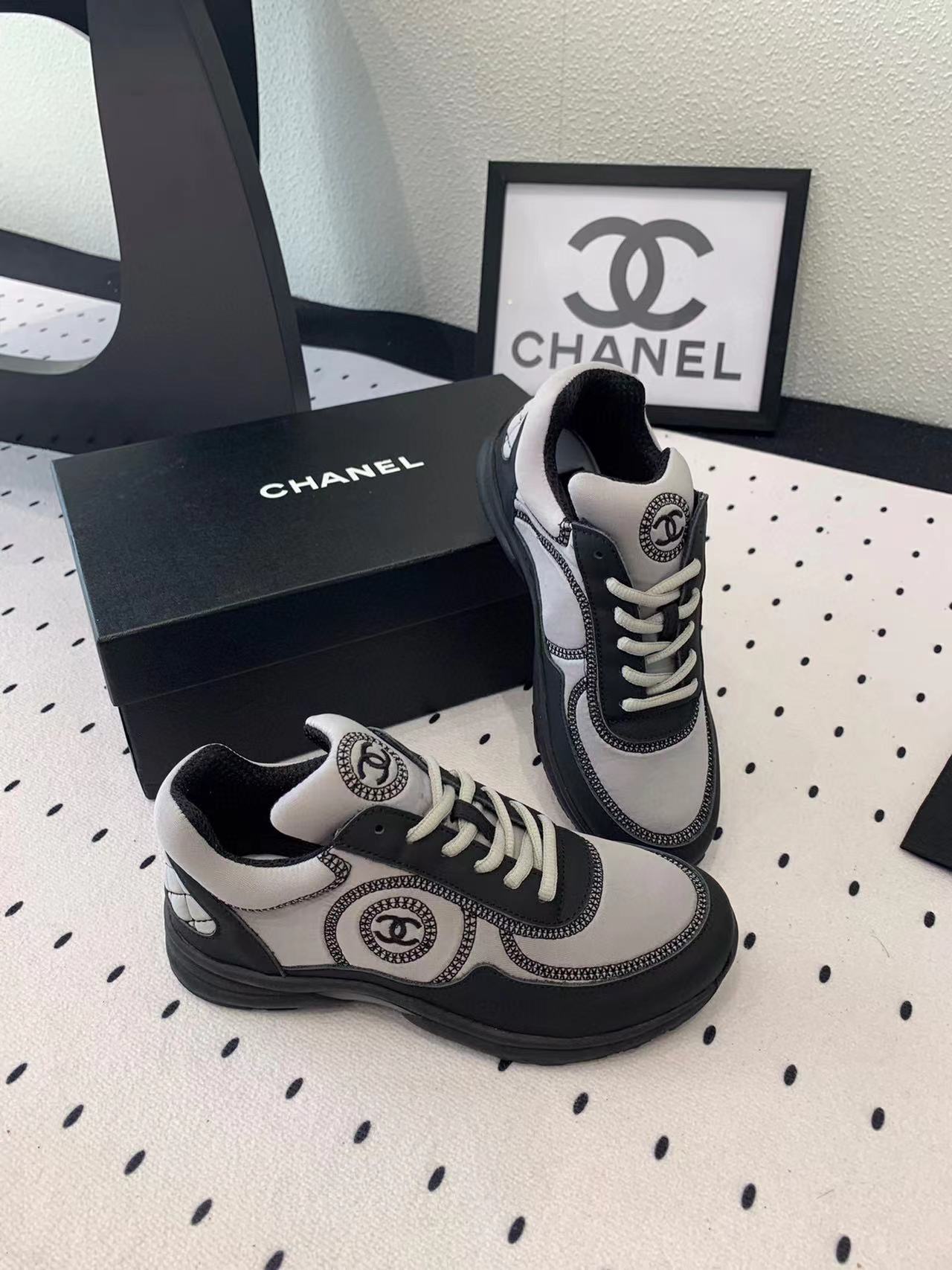 CHANE1 高品質ダブル C ロゴ パンダ カジュアル シューズ【50％割引+送料無料】