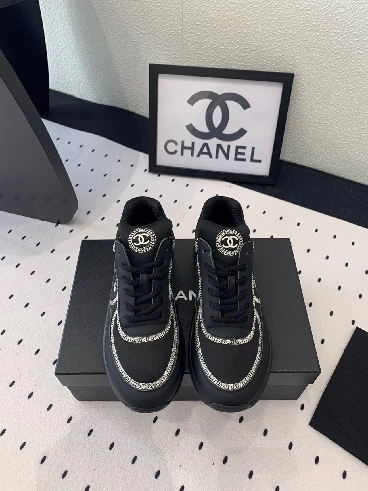 CHANE1 高品質ダブル C ロゴ パンダ カジュアル シューズ【50％割引+送料無料】