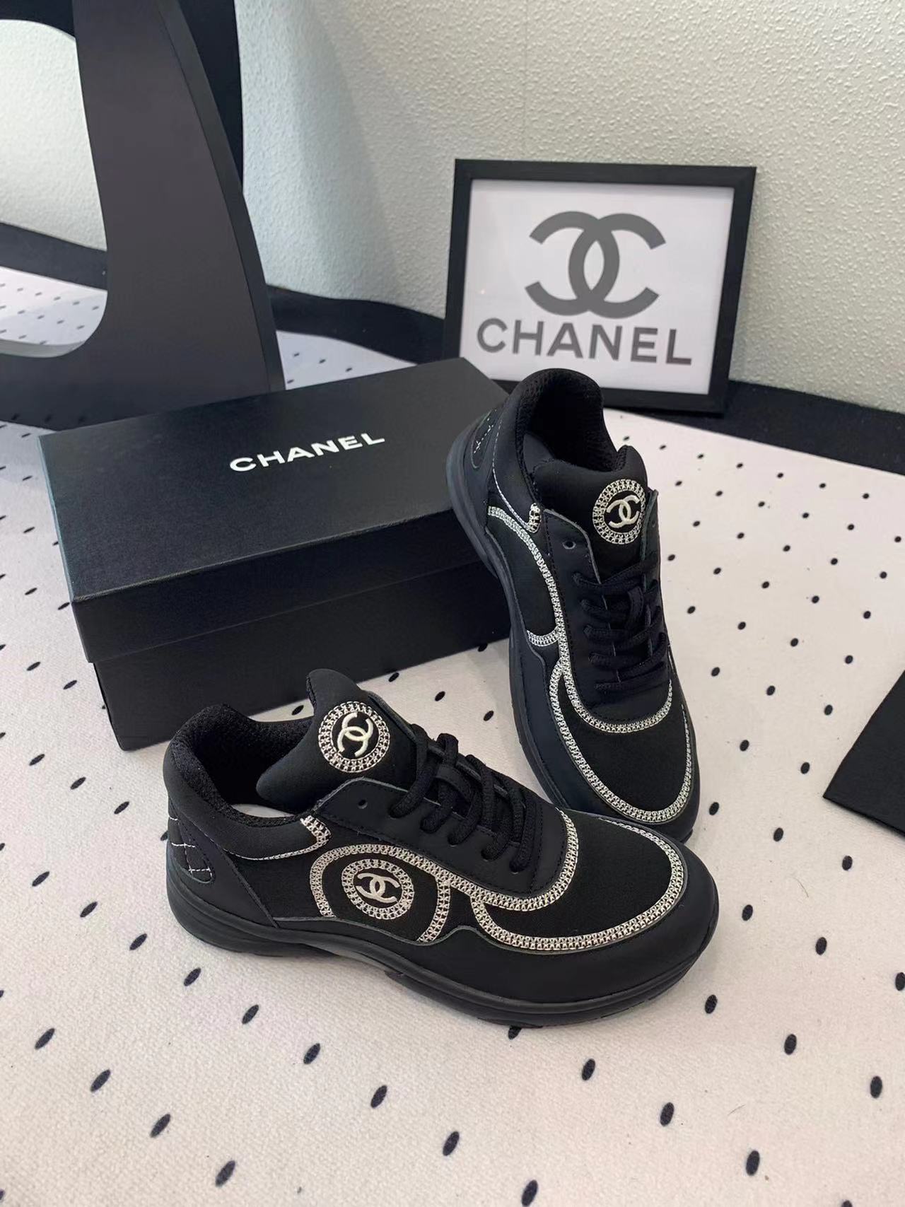 CHANE1 高品質ダブル C ロゴ パンダ カジュアル シューズ【50％割引+送料無料】