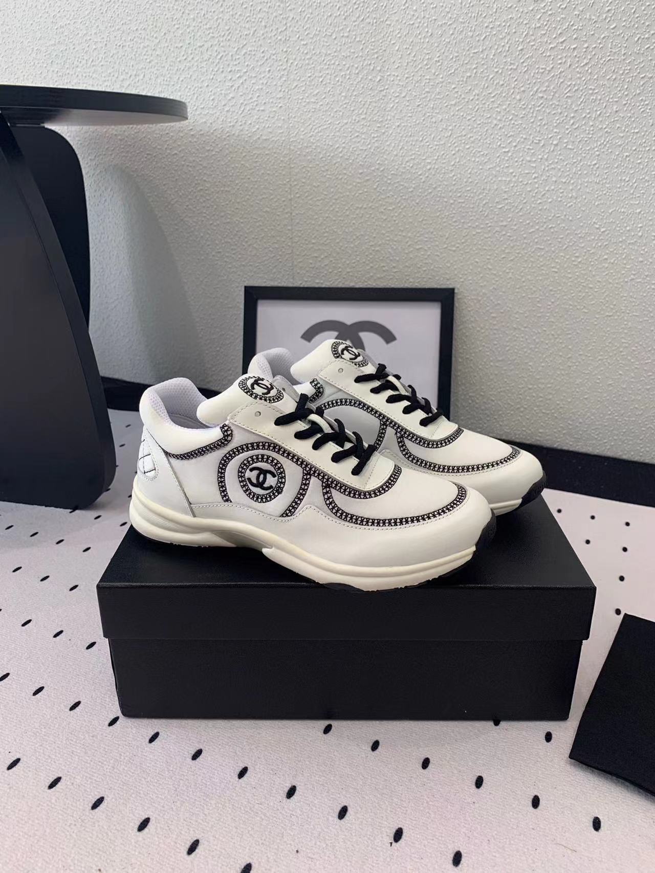 CHANE1 高品質ダブル C ロゴ パンダ カジュアル シューズ【50％割引+送料無料】
