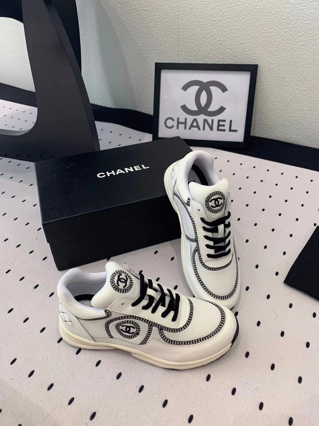 CHANE1 高品質ダブル C ロゴ パンダ カジュアル シューズ【50％割引+送料無料】
