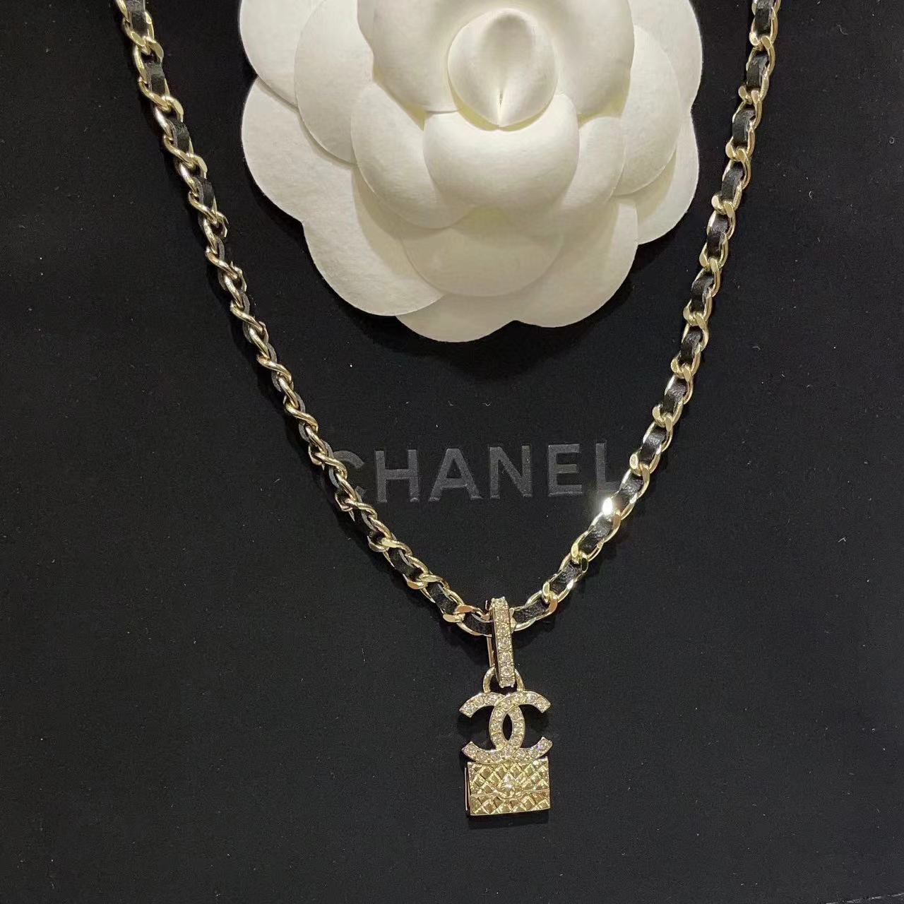 CHANE1 ダイヤモンド バッグ ネックレス+イヤリング 2点セット【50％割引+送料無料】