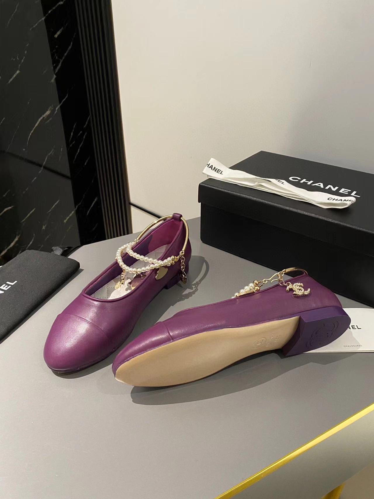 CHANE1 高品質パールフラットシューズ【50%割引+送料無料】