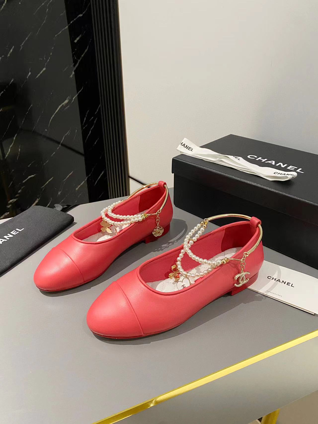 CHANE1 高品質パールフラットシューズ【50%割引+送料無料】