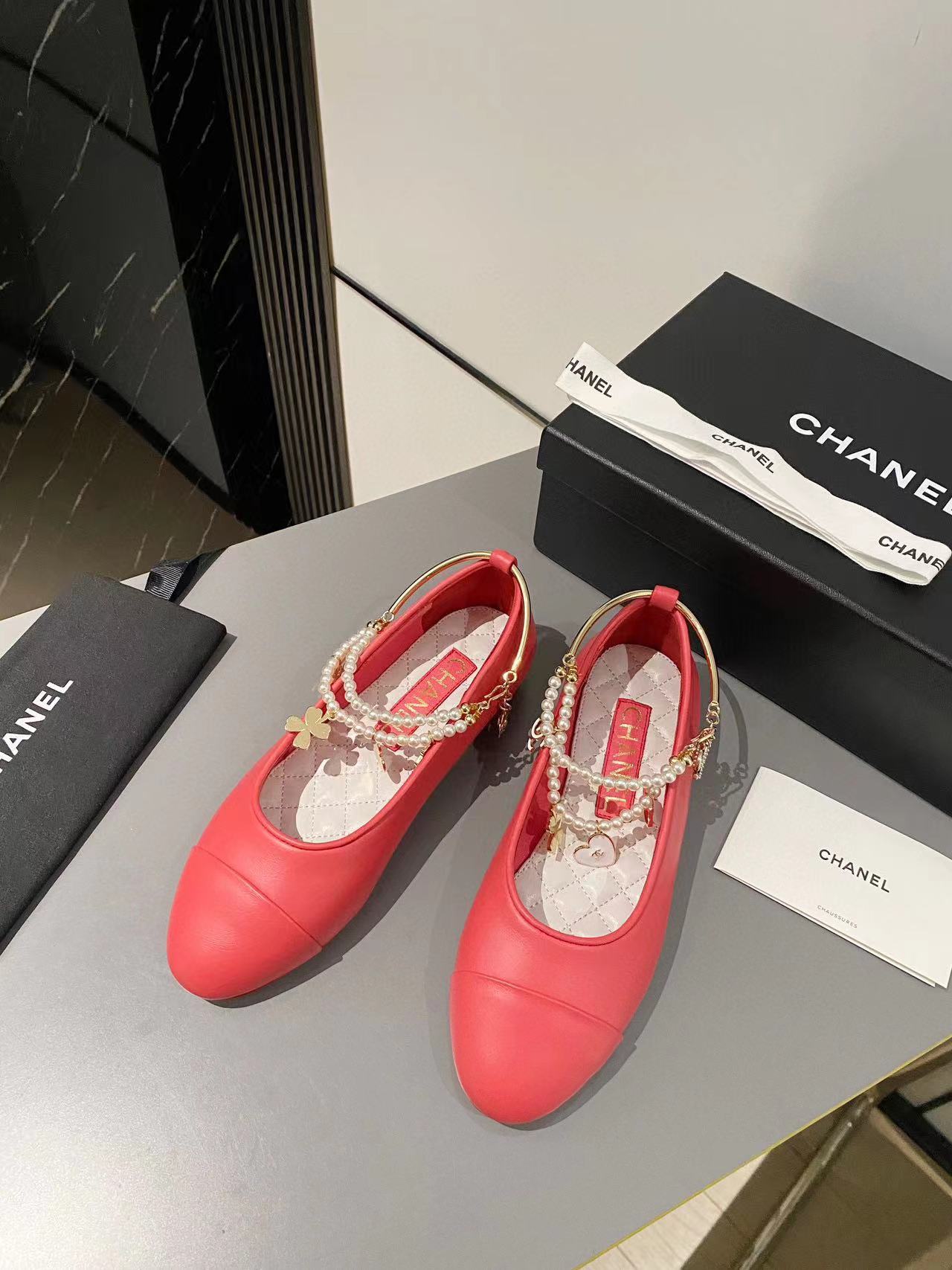 CHANE1 高品質パールフラットシューズ【50%割引+送料無料】