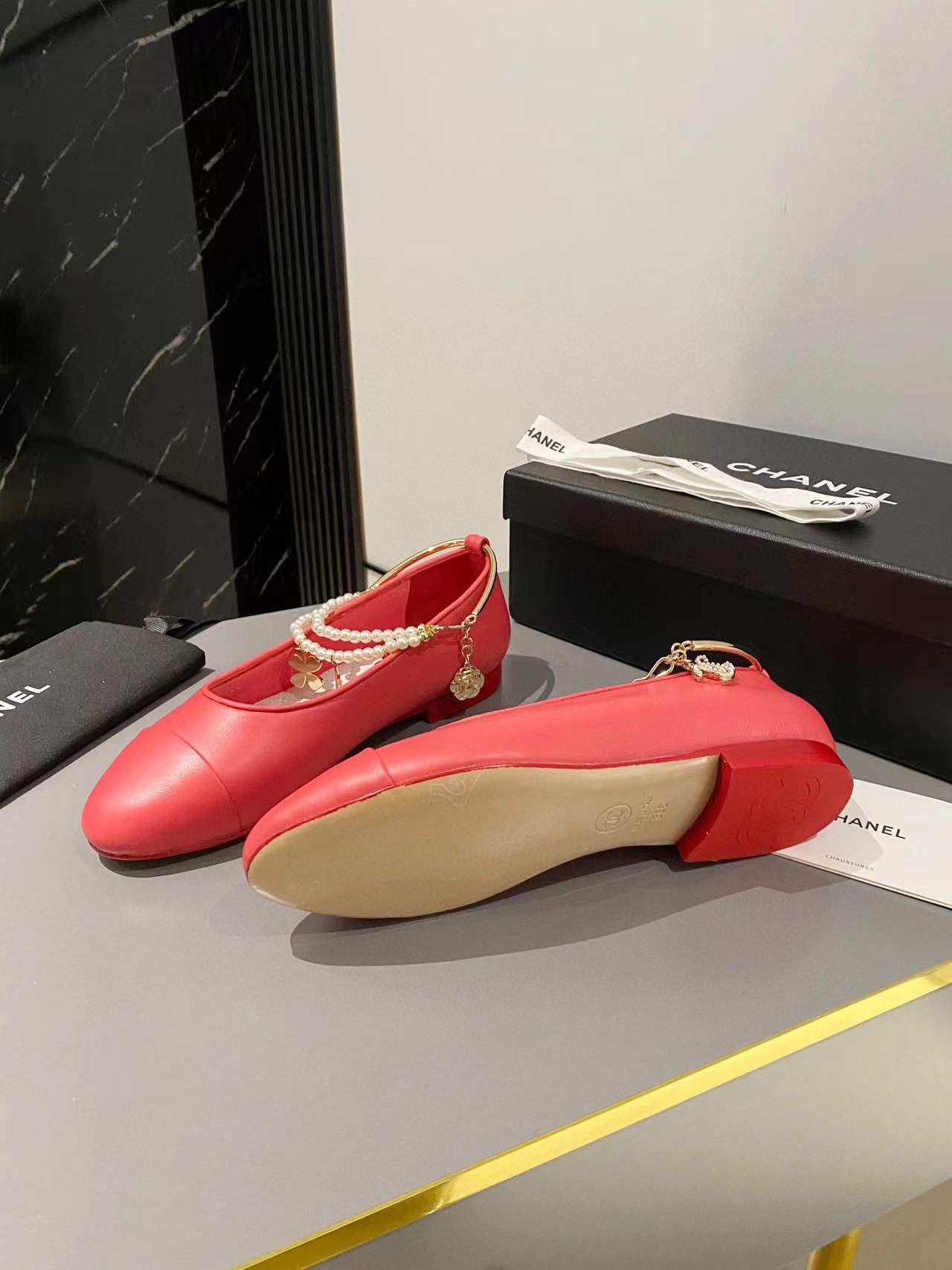 CHANE1 高品質パールフラットシューズ【50%割引+送料無料】