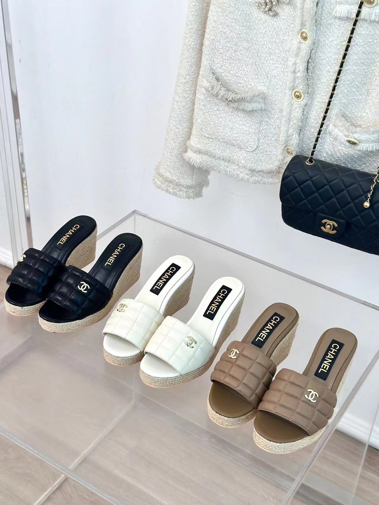 CHANE1 高品質ウェッジシューズ【50％割引+送料無料】