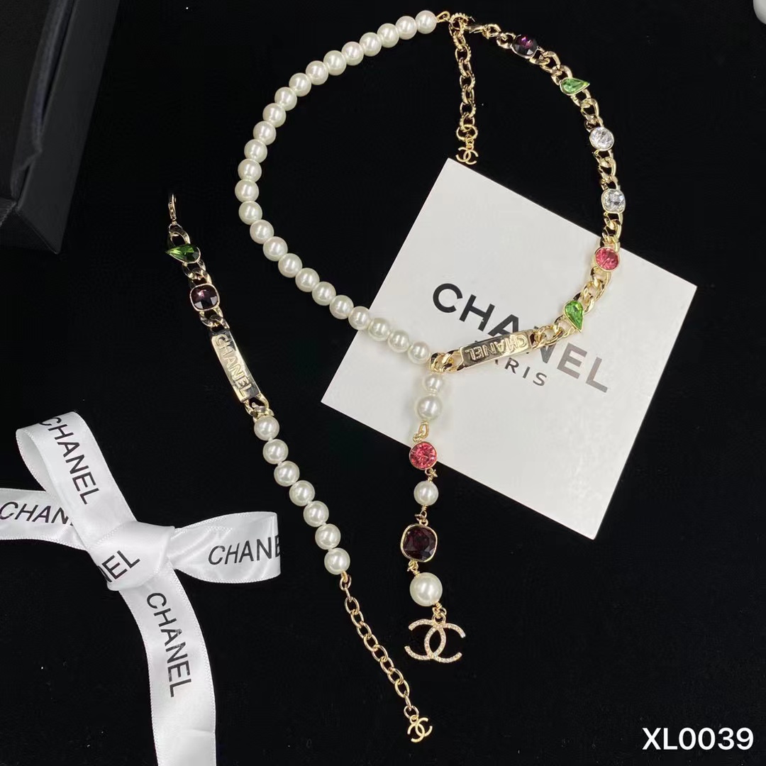 CHANE1 カラーダイヤモンド ブレスレット+ネックレス 2点セット【50％割引+送料無料】