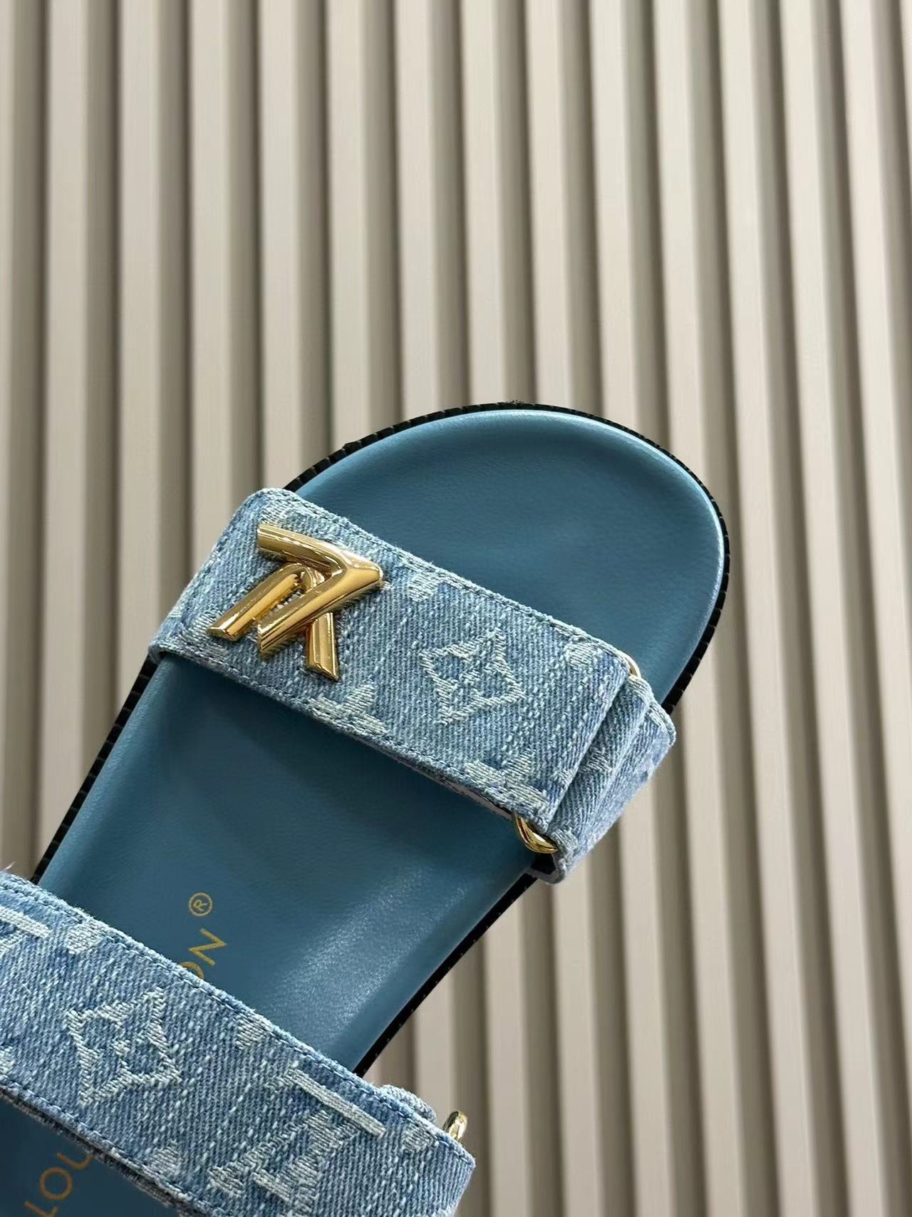 LV 高品質ジャガードデニムスリッパ/サンダル【50%割引+送料無料】