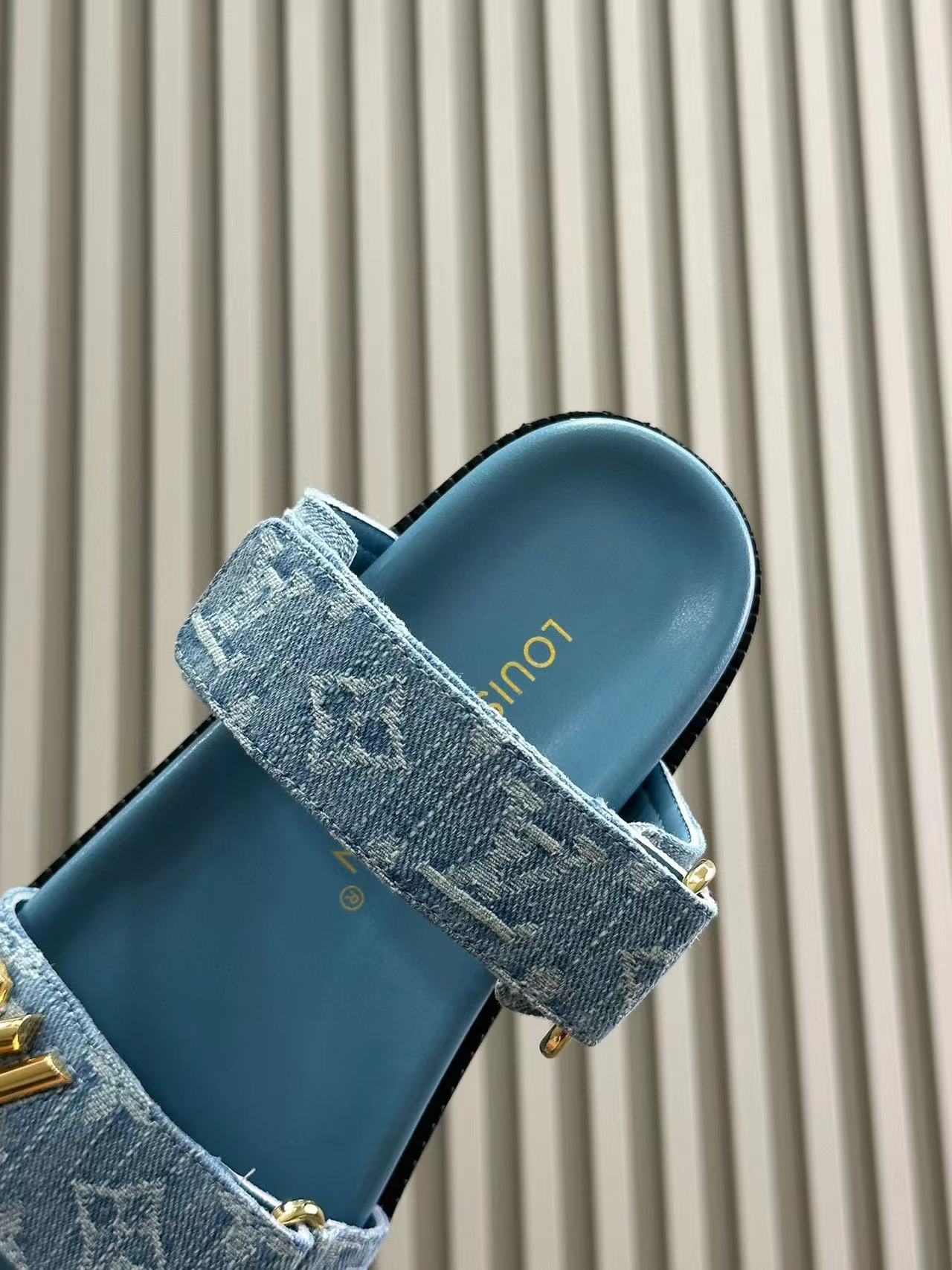 LV 高品質ジャガードデニムスリッパ/サンダル【50%割引+送料無料】