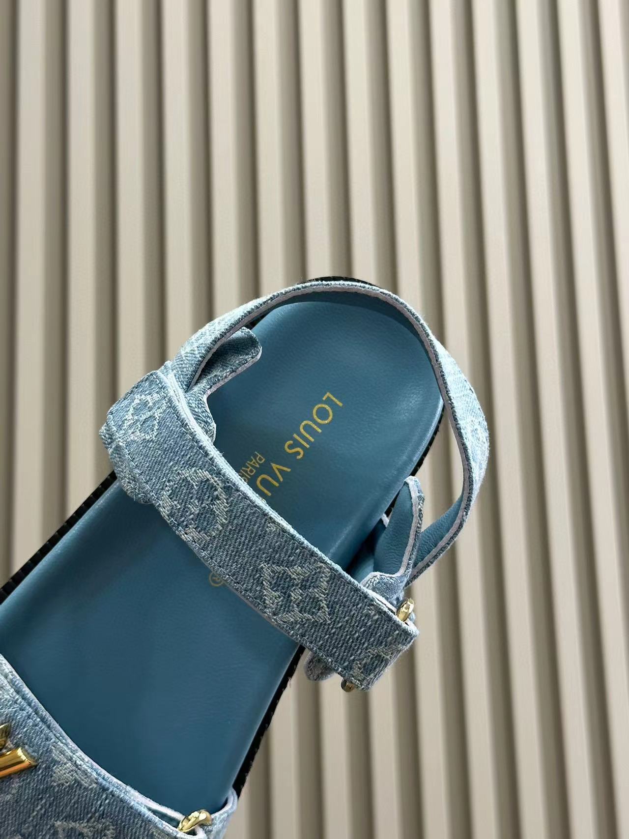 LV 高品質ジャガードデニムスリッパ/サンダル【50%割引+送料無料】