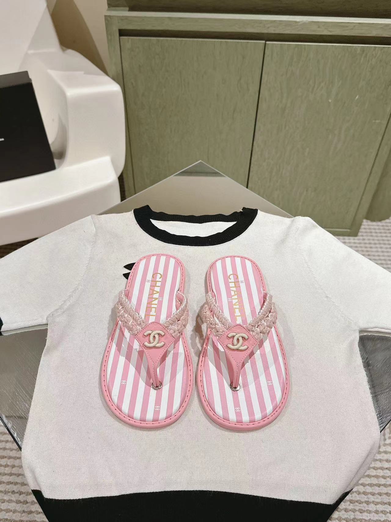 CHANE1 高品質牛革麻縄織りスリッパ【50％割引+送料無料】