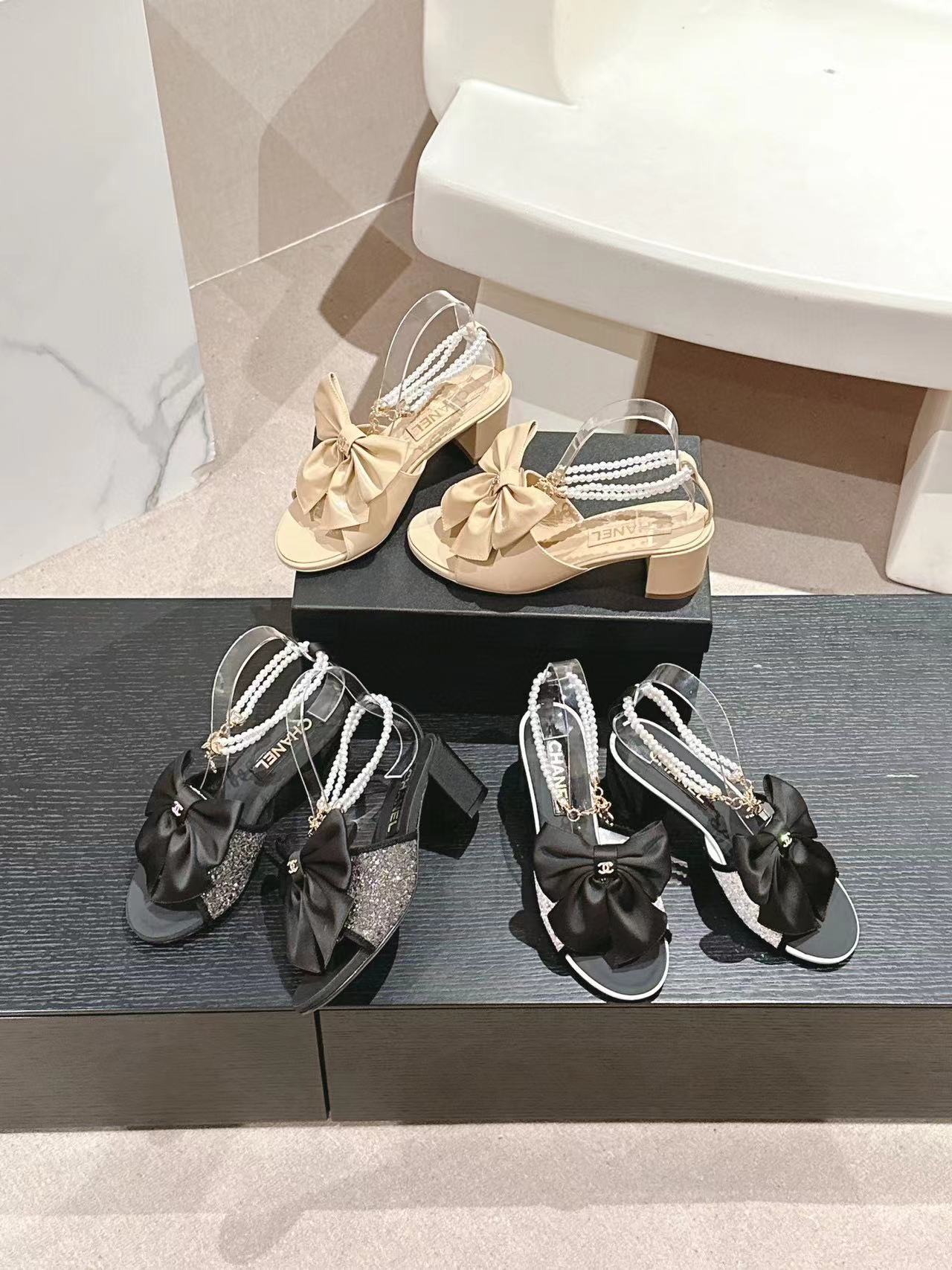 CHANE1 高品質パールチェーンハイヒールサンダル【50％割引+送料無料】