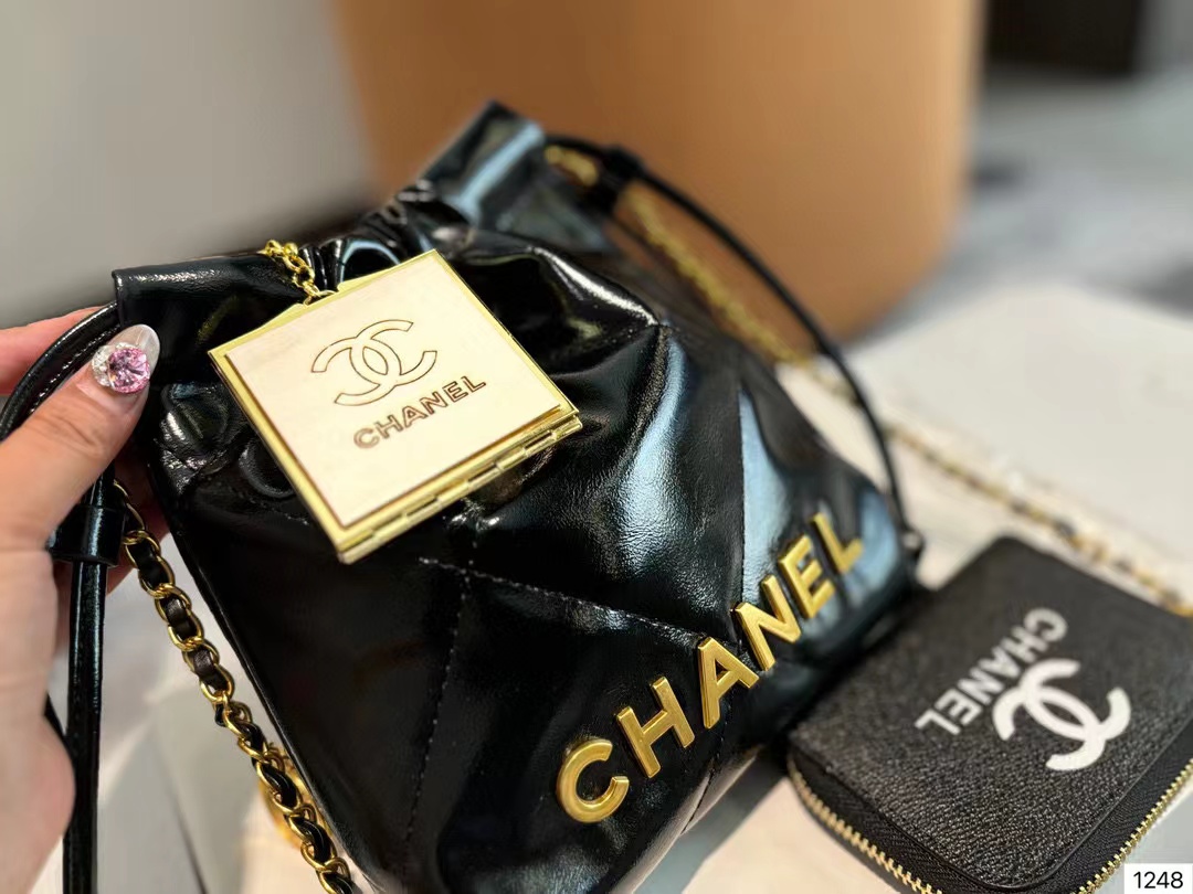 CHANE1 ミラー+財布+ショッピングバッグ【50％割引+送料無料】