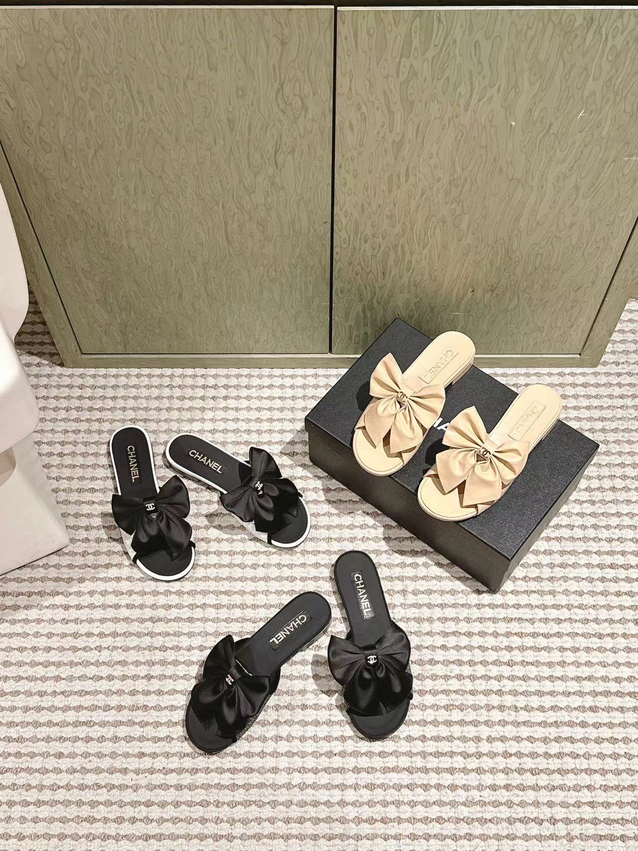 CHANE1 高品質ボウフラットシューズ【50%割引+送料無料】