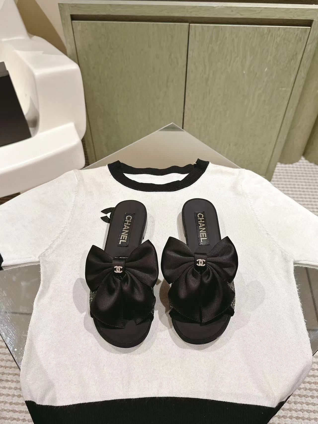 CHANE1 高品質ボウフラットシューズ【50%割引+送料無料】