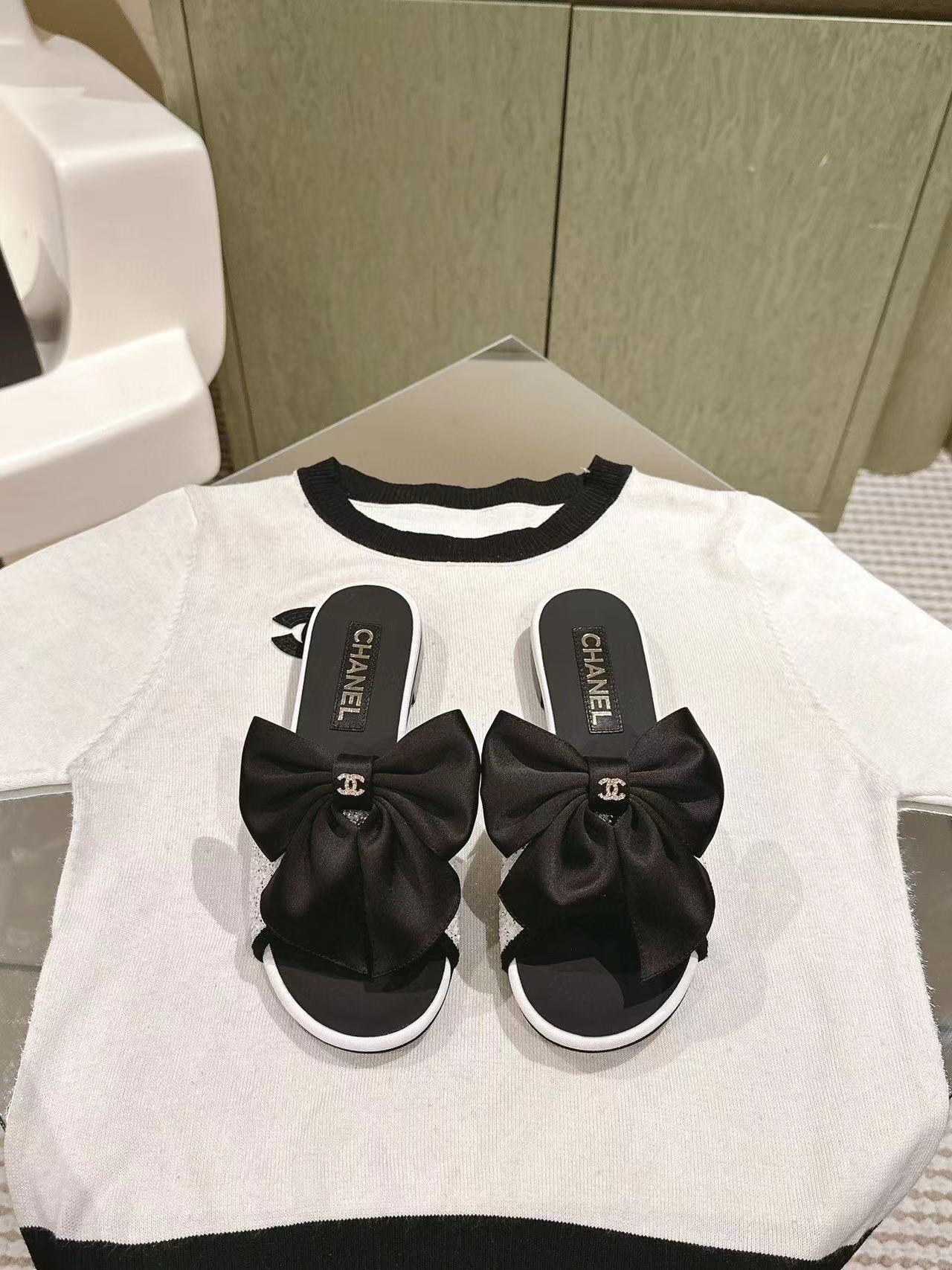 CHANE1 高品質ボウフラットシューズ【50%割引+送料無料】