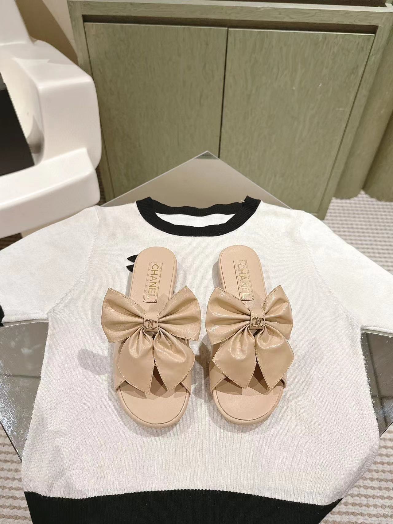 CHANE1 高品質ボウフラットシューズ【50%割引+送料無料】