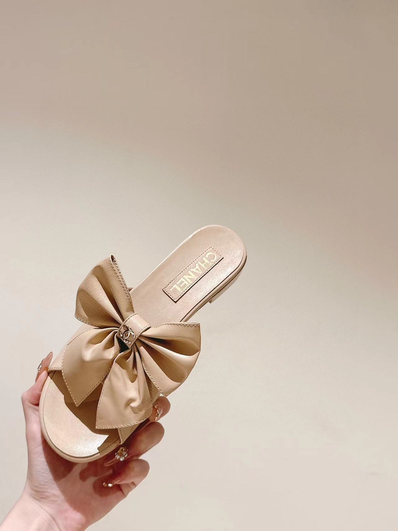 CHANE1 高品質ボウフラットシューズ【50%割引+送料無料】