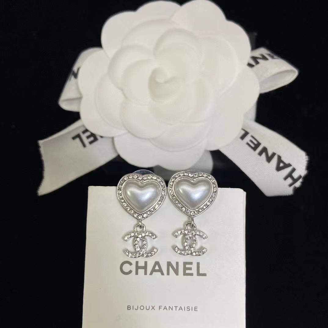 CHANE1 ハート ダブルC ピアス【50%割引+送料無料】
