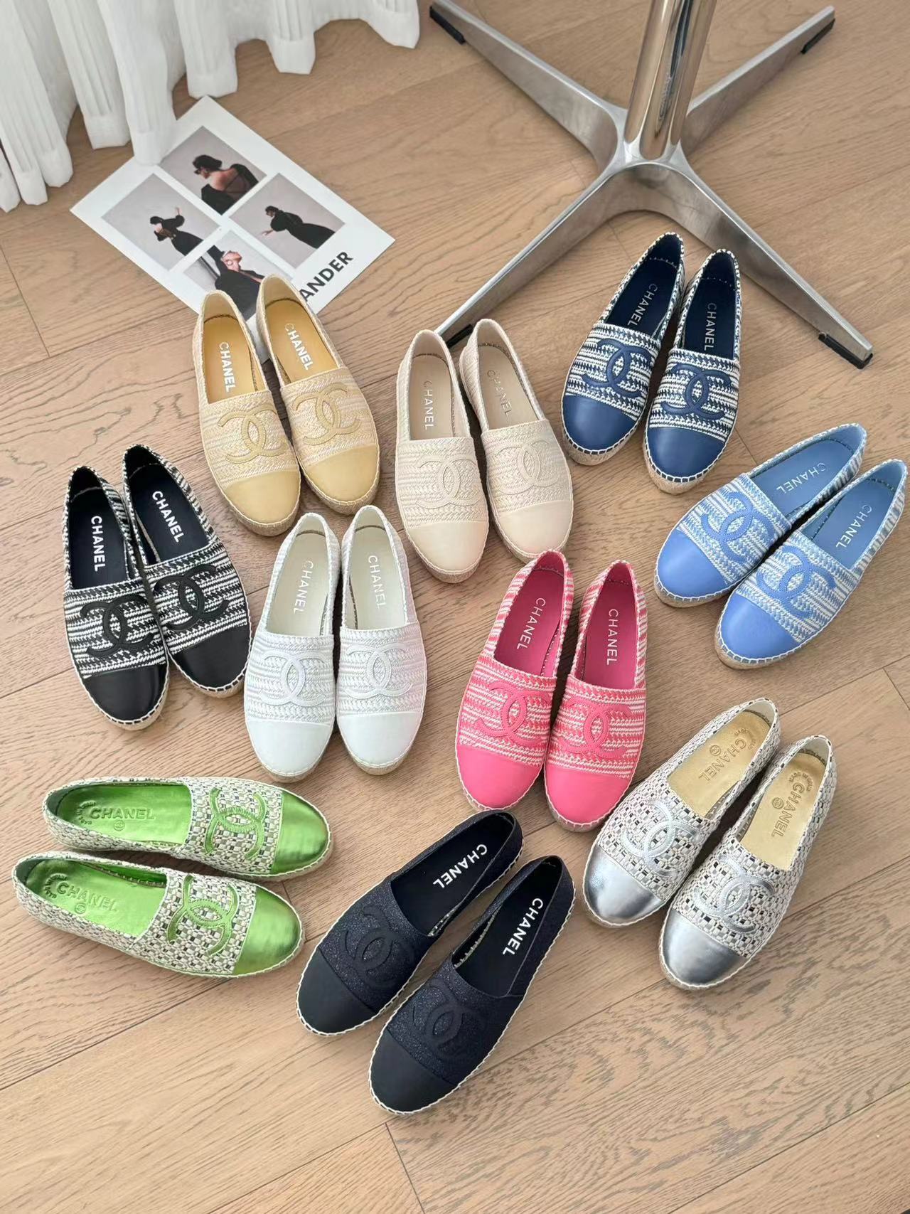 CHANE1 高品質ダブル C ロゴ フィッシャーマン シューズ【50％割引+送料無料】