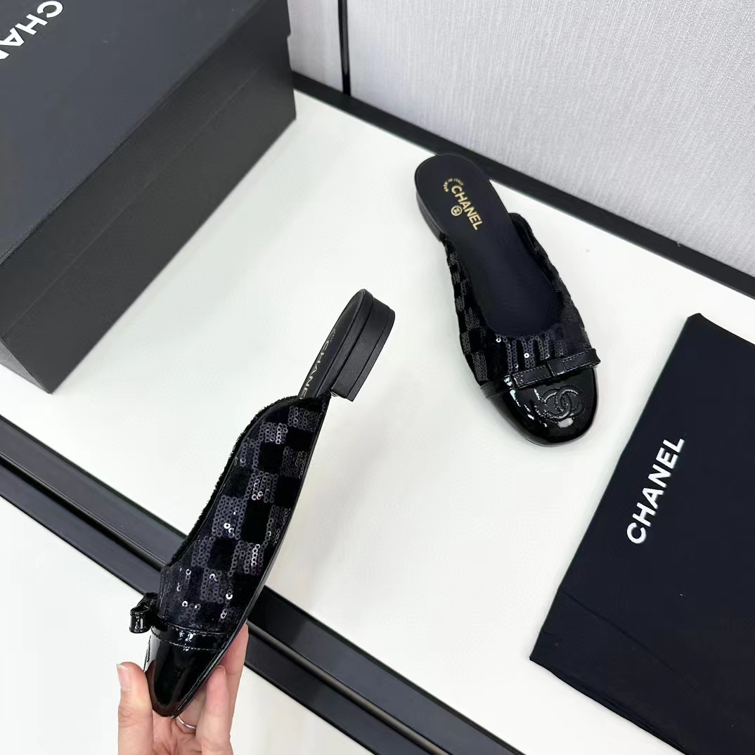 CHANE1 高品質スパンコール付きスリッパ【50%割引+送料無料】