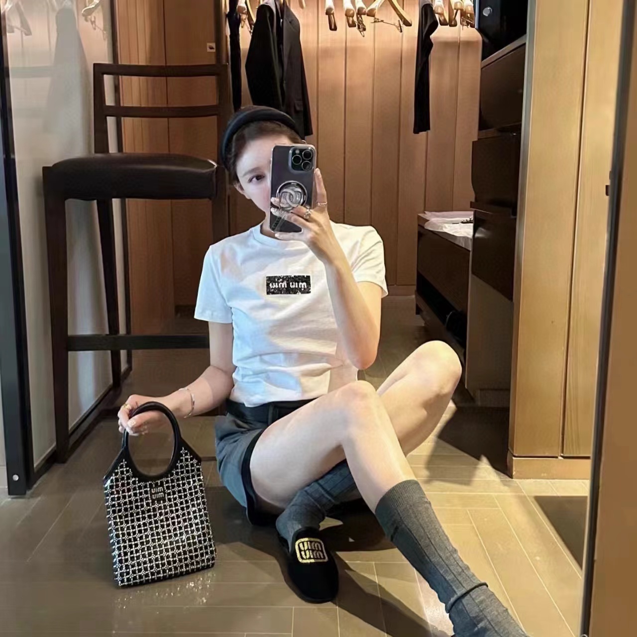 M1UM1U ラインストーン ハンドバッグ【50％割引+送料無料】