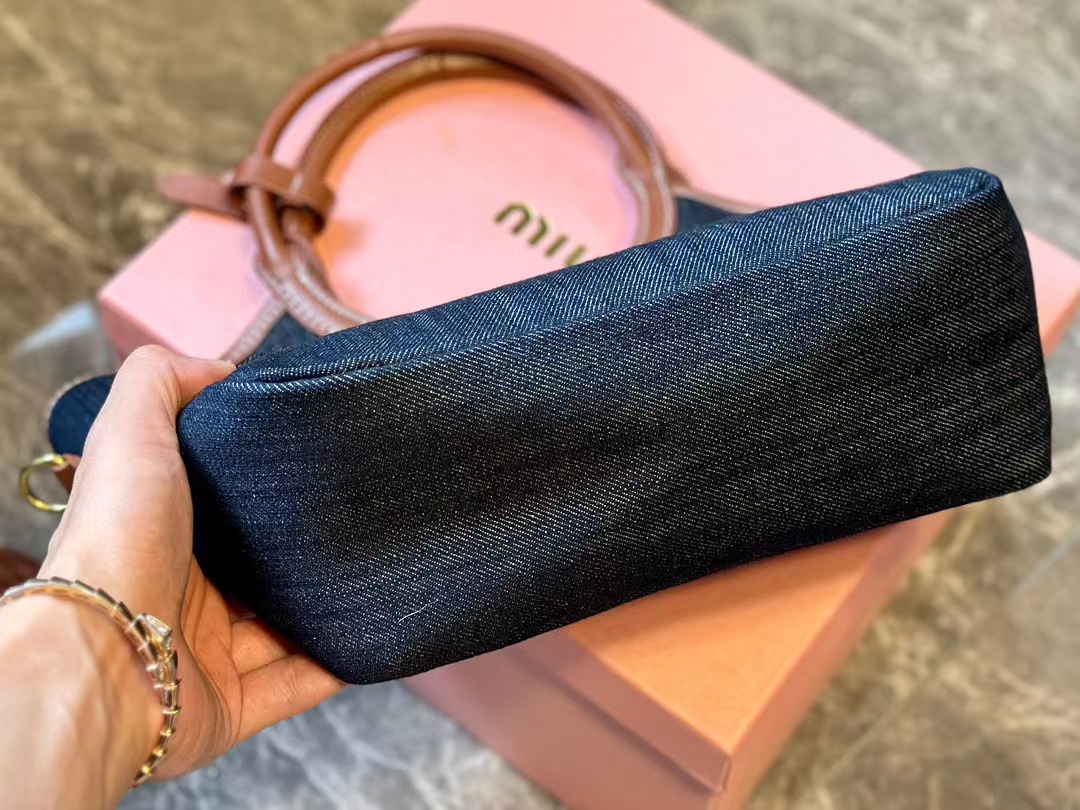 M1UM1Uデニムカラーマッチングショッピングバッグnnm【50％割引+送料無料】