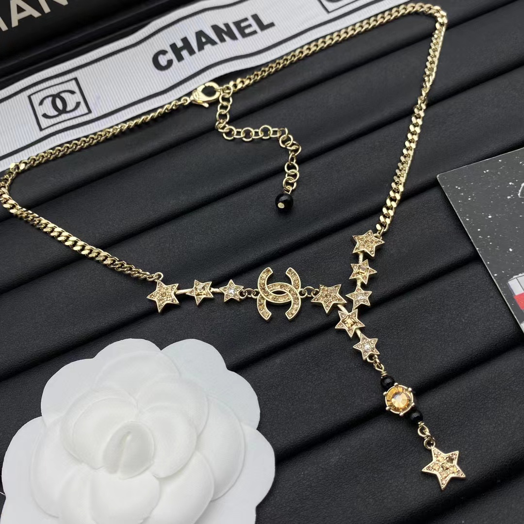 CHANE1 ダブルC 五芒星ネックレス【50%割引+送料無料】