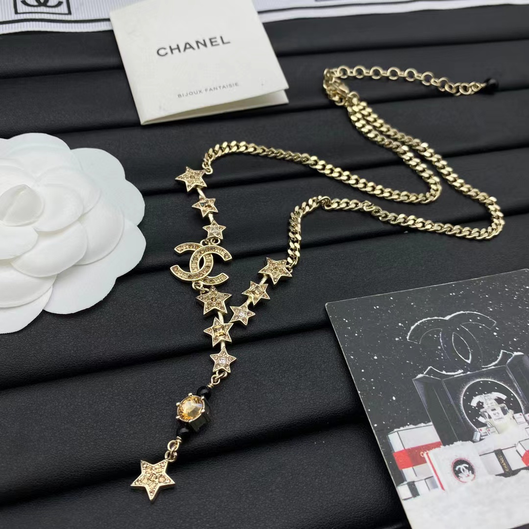 CHANE1 ダブルC 五芒星ネックレス【50%割引+送料無料】