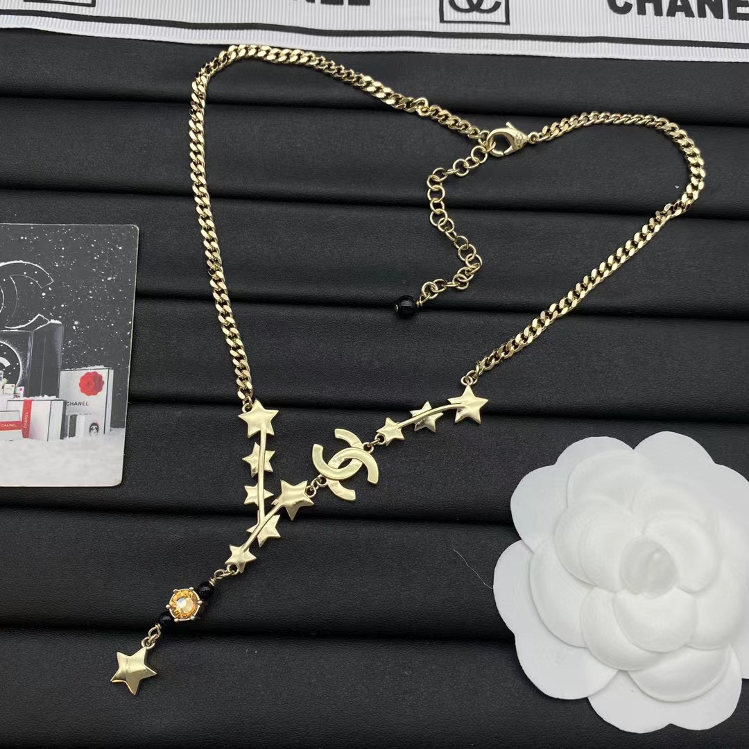 CHANE1 ダブルC 五芒星ネックレス【50%割引+送料無料】