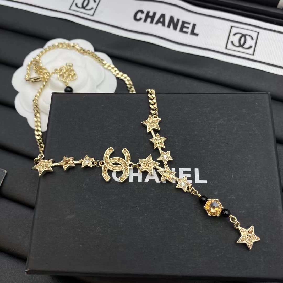 CHANE1 ダブルC 五芒星ネックレス【50%割引+送料無料】