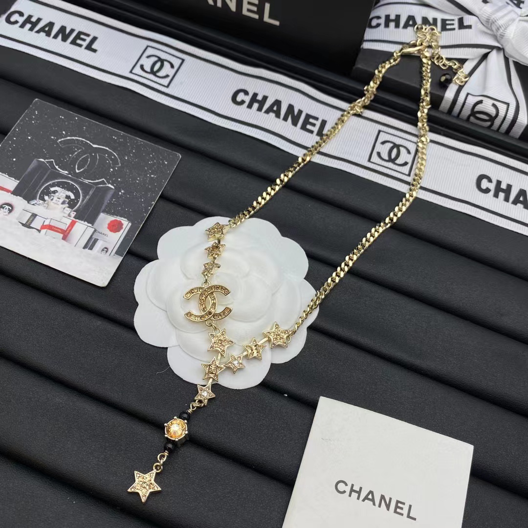 CHANE1 ダブルC 五芒星ネックレス【50%割引+送料無料】