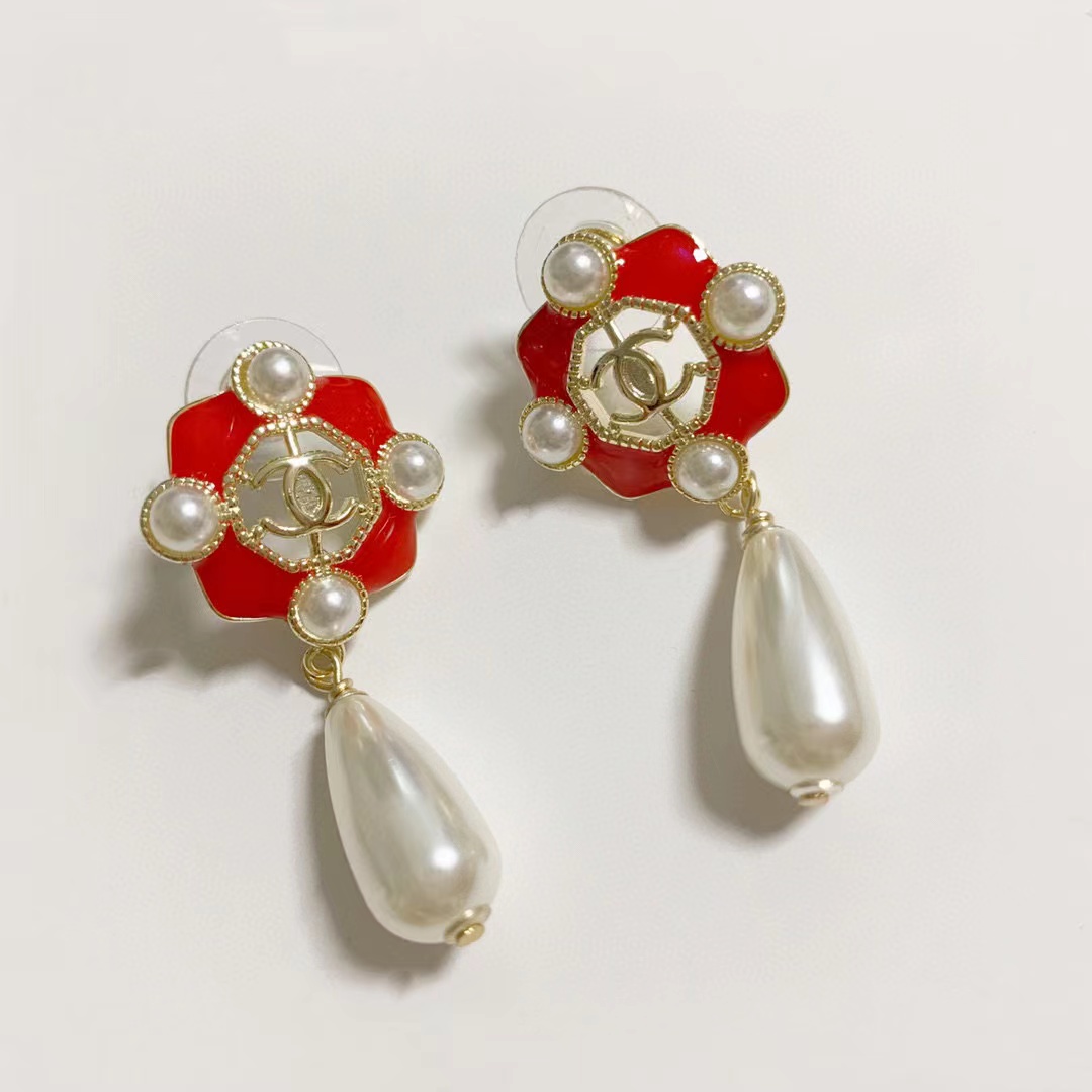 CHANE1 ダブルCパールイヤリング nnv【50%割引+送料無料】