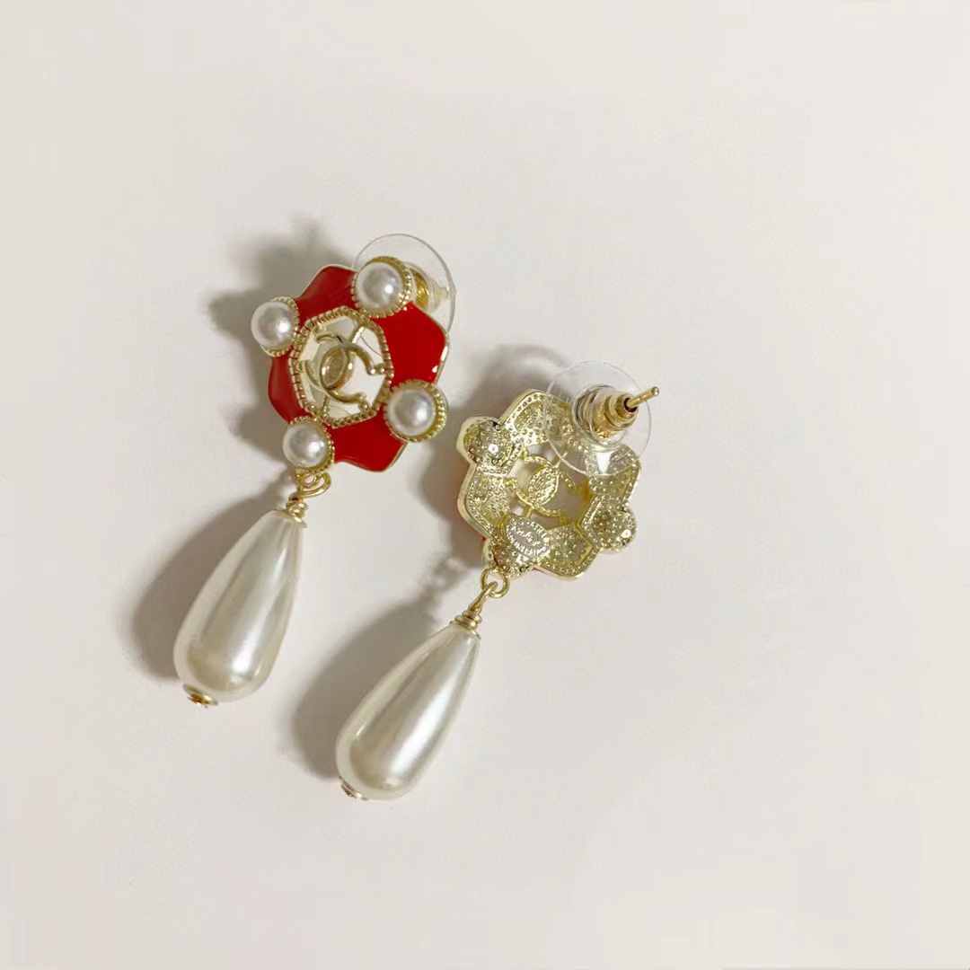 CHANE1 ダブルCパールイヤリング nnv【50%割引+送料無料】