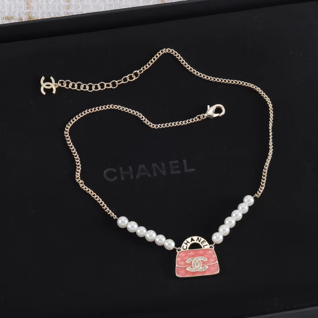 CHANE1 バッグ型パールネックレス【50％割引+送料無料】