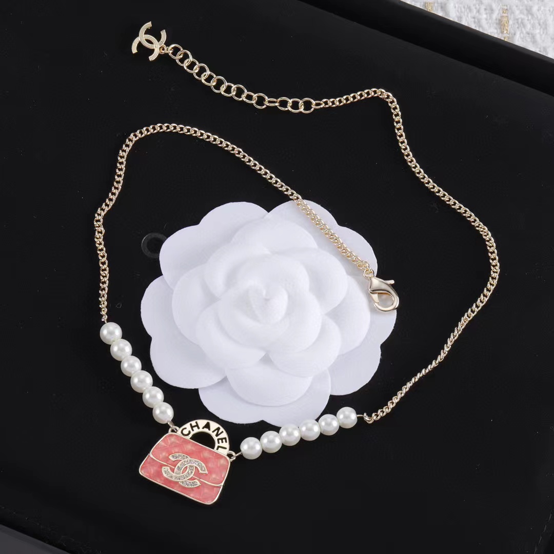 CHANE1 バッグ型パールネックレス【50％割引+送料無料】
