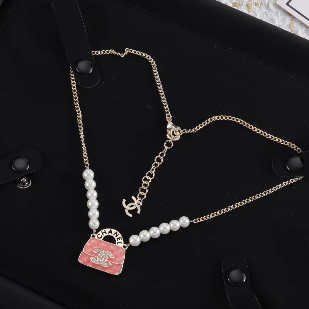 CHANE1 バッグ型パールネックレス【50％割引+送料無料】