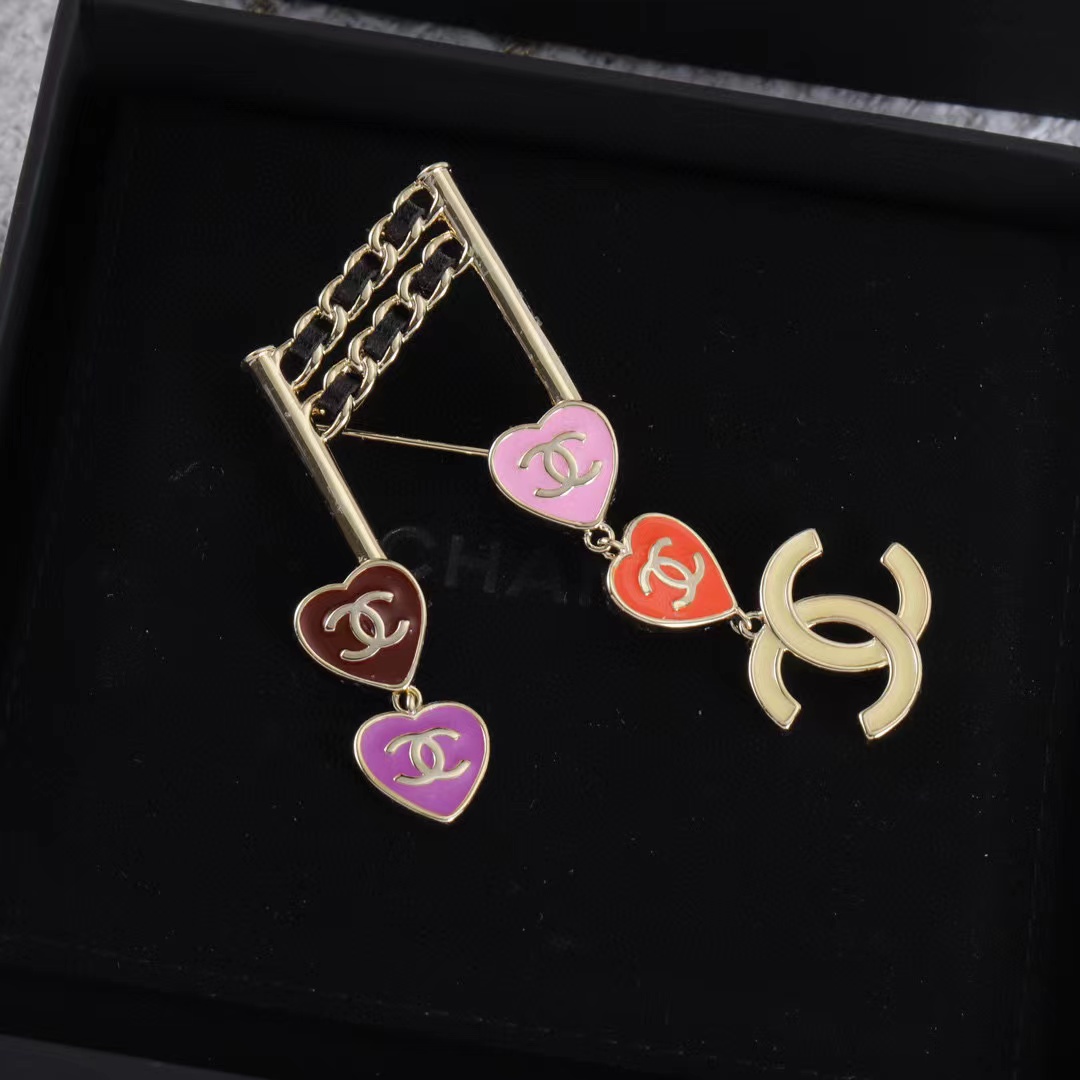 CHANE1 ハート ダブルC ブローチ【50%割引+送料無料】