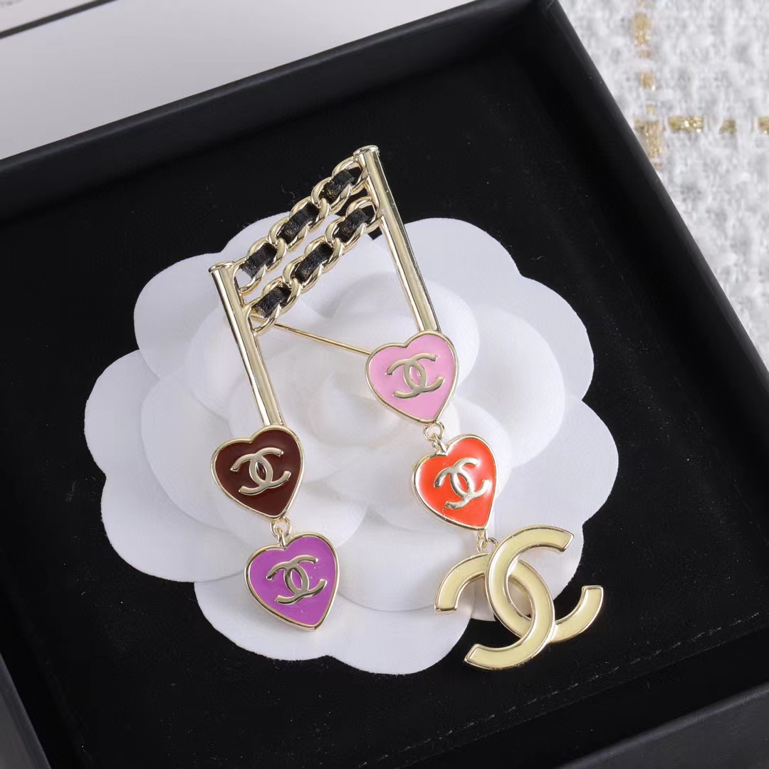 CHANE1 ハート ダブルC ブローチ【50%割引+送料無料】
