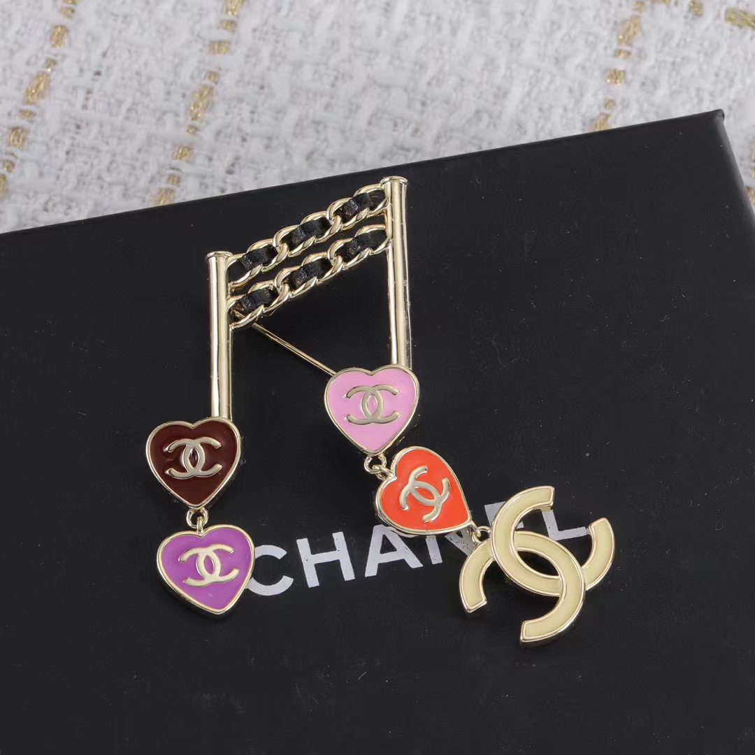 CHANE1 ハート ダブルC ブローチ【50%割引+送料無料】