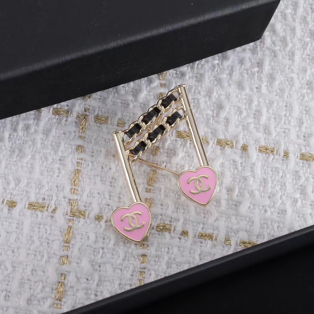 CHANE1 Two Love Hearts ダブルCブローチ【50%割引+送料無料】
