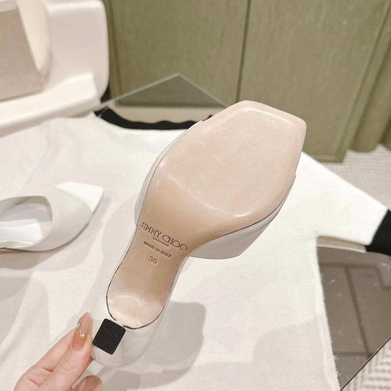 jimmy choo高品質のシンプルなハイヒールスリッパ【50％割引+送料無料】